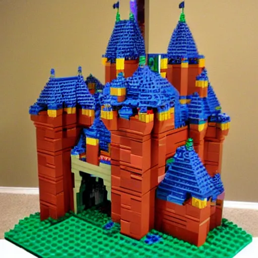 Prompt: a castle made of Lego