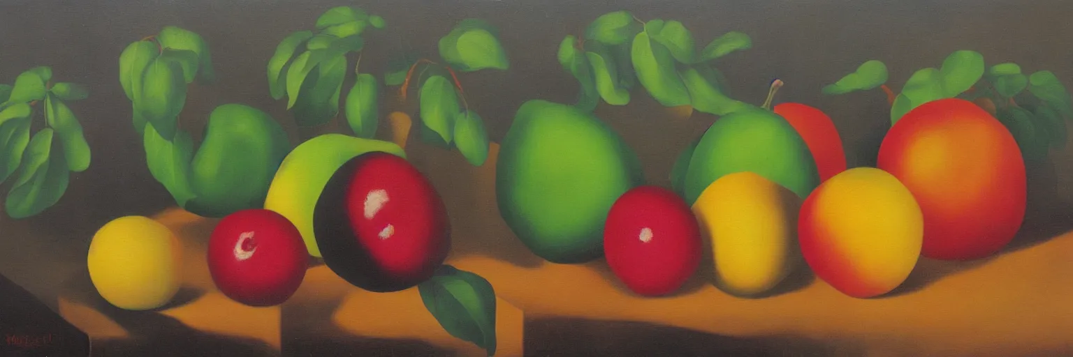 Image similar to fruit painting magritte