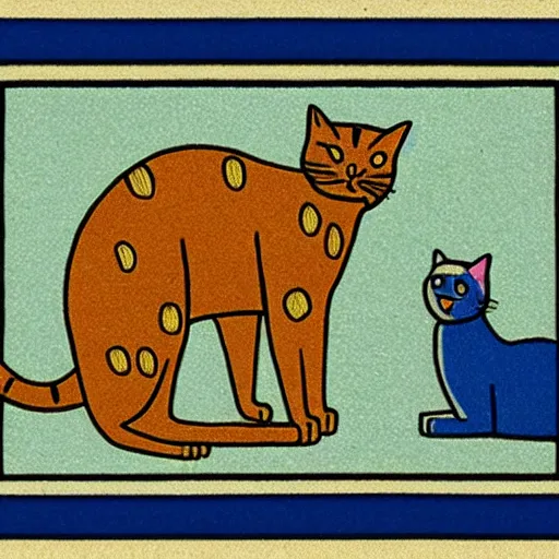 Image similar to cats in the style of glen baxter