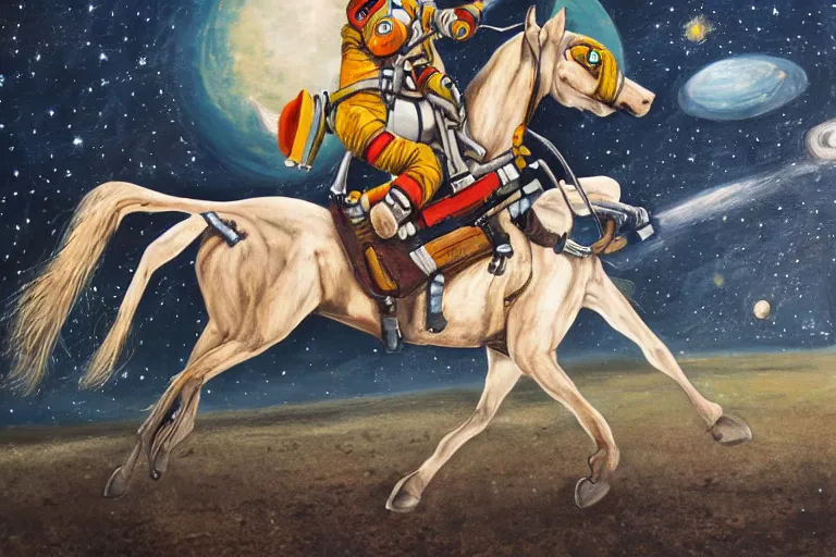 Image similar to horse lying on astronaut, arstation