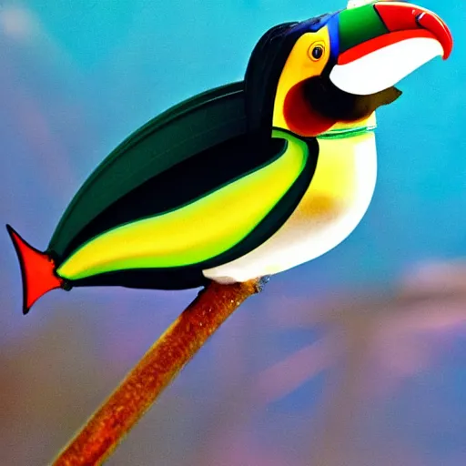 Image similar to photo of hybrid between a fish and a toucan