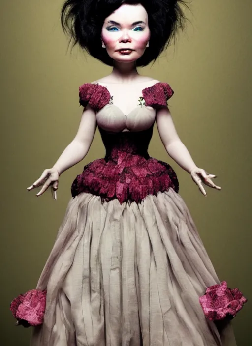 Image similar to bjork as a mark ryden doll, detailed digital art, trending on Artstation