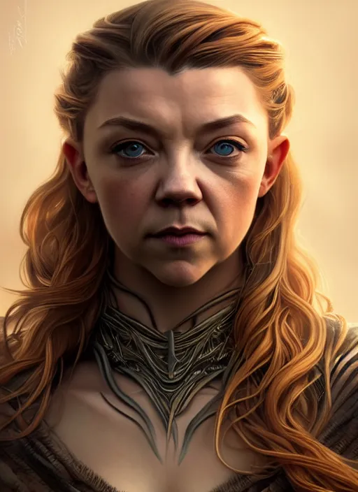 Image similar to asymmetrical!! portrait of natalie dormer, exotic alient features, intricate, elegant, highly detailed, digital painting, artstation, concept art, smooth, sharp focus, illustration, art by artgerm and greg rutkowski and alphonse mucha, horizon zero dawn 8 k, tim burton