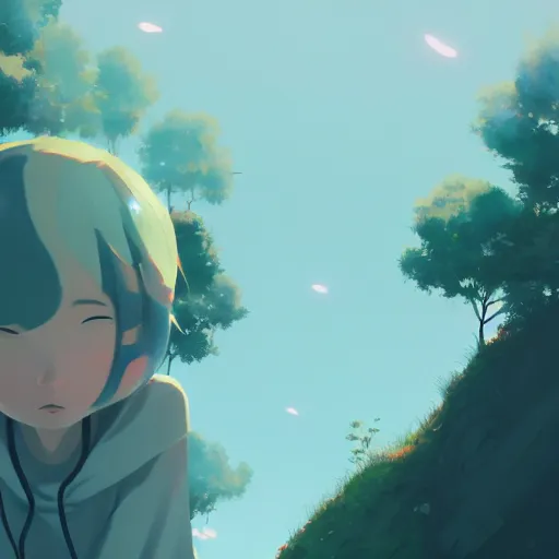 Prompt: awareness of emptiness without naming it, detailed, cory loftis, james gilleard, atey ghailan, makoto shinkai, goro fujita, studio ghibli, rim light, exquisite lighting, clear focus, very coherent, plain background