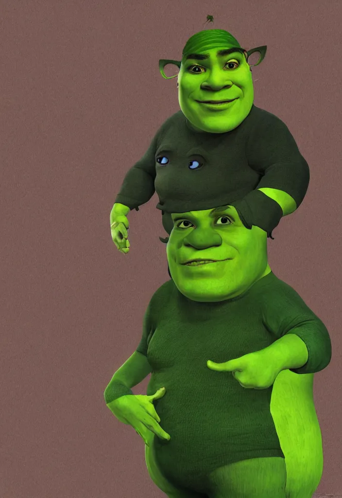 Image similar to yann lecun as shrek, digital art