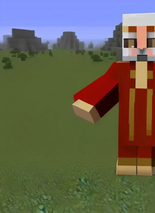 Image similar to uncle iroh in minecraft, detailed textures