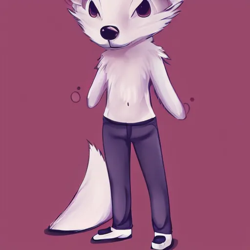 Image similar to an anthropomorphic fox, fursona!!! by kawacy, trending on artstation, full body