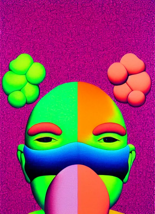 Image similar to person wearing a balaclava by shusei nagaoka, kaws, david rudnick, airbrush on canvas, pastell colours, cell shaded, 8 k