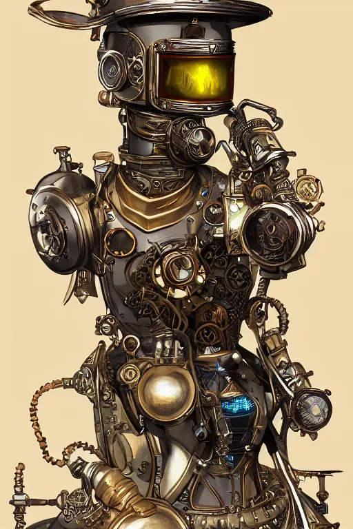 Image similar to steampunk helmet fantasy art mask robot ninja stylized digital illustration sharp focus, elegant intricate digital painting artstation concept art global illumination ray tracing advanced technology chaykin howard and campionpascale and cooke darwyn and davis jack