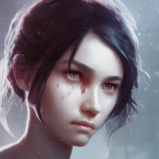 Image similar to a girl with slit eyes, very beautiful face, 8 k resolution, highly detailed, surrealism, by wlop, greg rutkowski, artstation, unreal engine, rossdraws