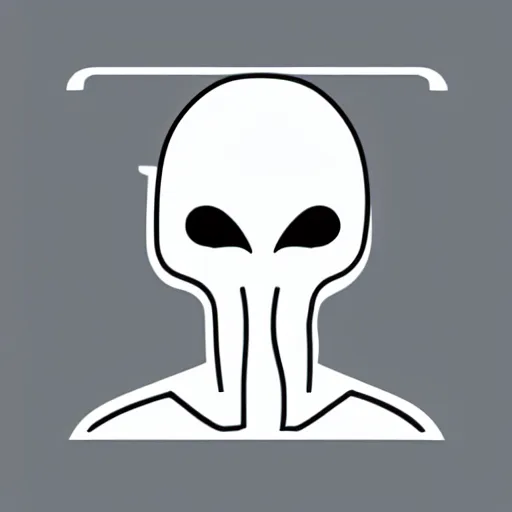 Prompt: logo of a Grey Alien Dating App, design