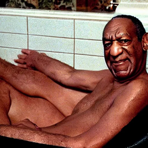 Image similar to bill cosby in a bathtub