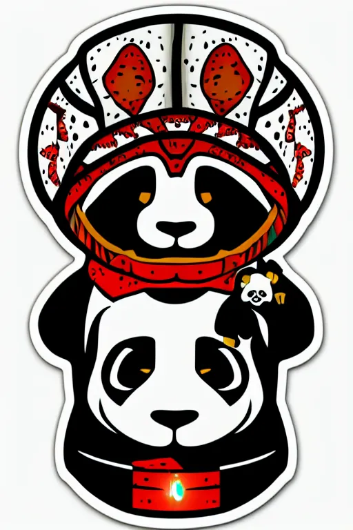 Prompt: Portrait of a panda as a Mexican wrestler, sticker, colorful, illustration, highly detailed, simple, smooth and clean vector curves, no jagged lines, vector art, smooth