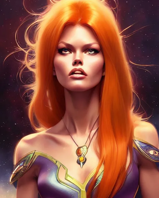 Image similar to ultra realistic illustration, brigitte bardot as starfire anime, intricate, elegant, highly detailed, digital painting, artstation, concept art, smooth, sharp focus, illustration, art by artgerm and greg rutkowski and alphonse mucha and wlop