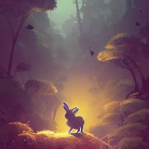 Image similar to cute rabbit by victo ngai and andreas rocha and greg rutkowski trending on artstation unreal engine 8 k hd wallpaperjpeg artifact blur