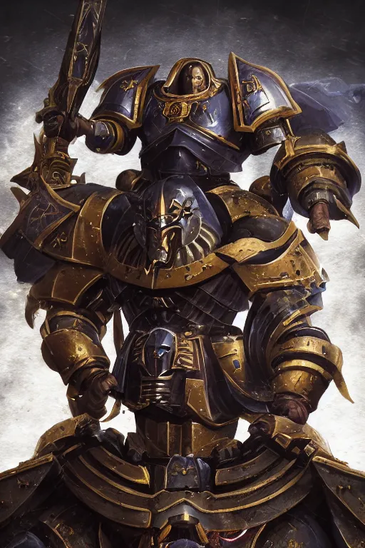 Image similar to armor portrait heros warhammer 4 0 k horus heresy fanart - the primarchs emperor by johannes helgeson animated with vfx concept artist & illustrator global illumination ray tracing hdr fanart arstation zbrush central hardmesh 8 k octane renderer comics stylized