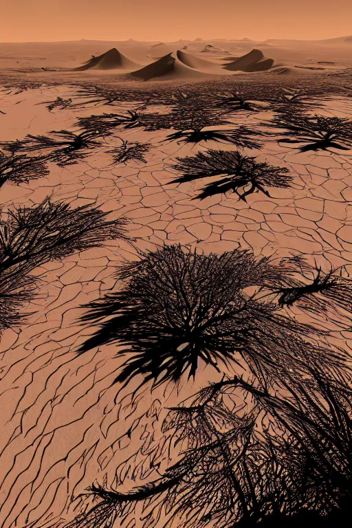 Prompt: art by brian reedy, a beautiful black ink linocut print of an oasis in the sahara desert, 8 k, frostbite 3 engine, cryengine, ground level shot, dof, trending on artstation, digital art, crepuscular ray