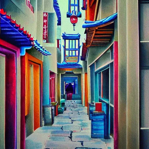 Prompt: a paint of beijing alley by Taiji Harada.