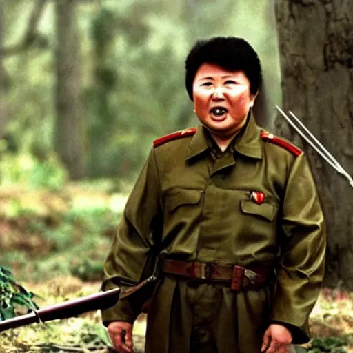 Image similar to a still of Kim Jong-il as John Rambo in Rambo First blood