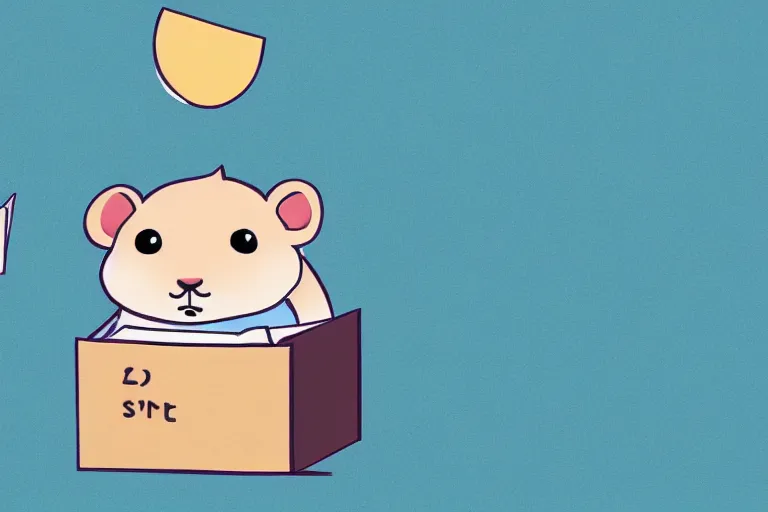 Image similar to a cute hamster reading working in an office