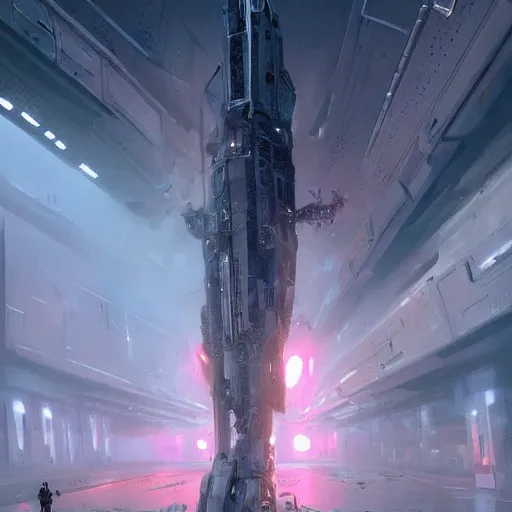 Image similar to scifi art by greg rutkowski, a very tall, and slender man, activating the ship's self - destruct sequence, claustrophobic and futuristic environment, detailed and intricate environment, high technology, highly detailed portrait, digital painting, artstation, concept art, smooth, sharp foccus ilustration, artstation hq.