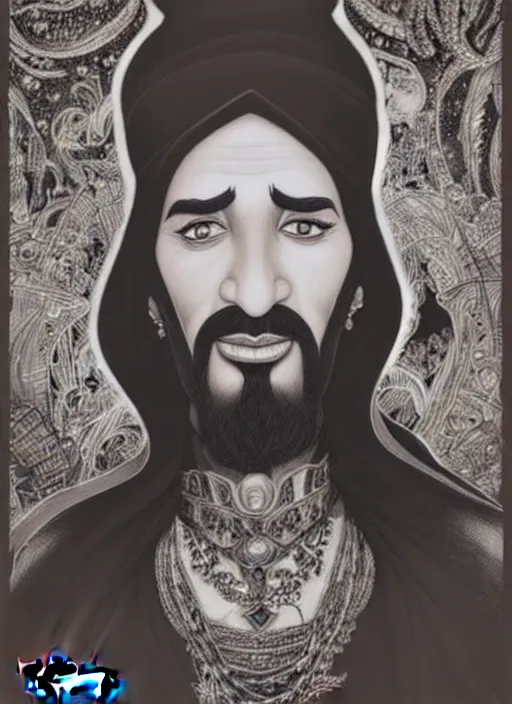 Prompt: highly detailed portrait of disney's jafar, magnificent, photographic realistic background, by james gilleard, by joe fenton, by kaethe butcher, trending on instagram, award winning details