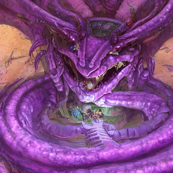 Image similar to detailed shot inside a goddess mecha dragon's cavernous living stomach, the walls purple, ribbed, and pulsing, slimy and hot, lots of acid pooling up on the floor, digesting a bunch humans that ended up inside, food pov, micro pov, vore, digital art, furry art, high quality, 8k 3D realistic, macro art, micro art, Furaffinity, Deviantart, Eka's Portal, G6