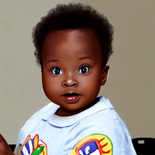 Image similar to a baby african american elon musk