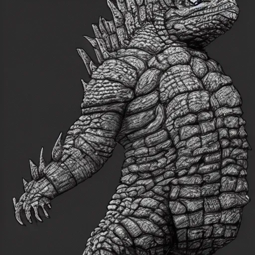 Prompt: Godzilla in the style of Shadow of the Colossus