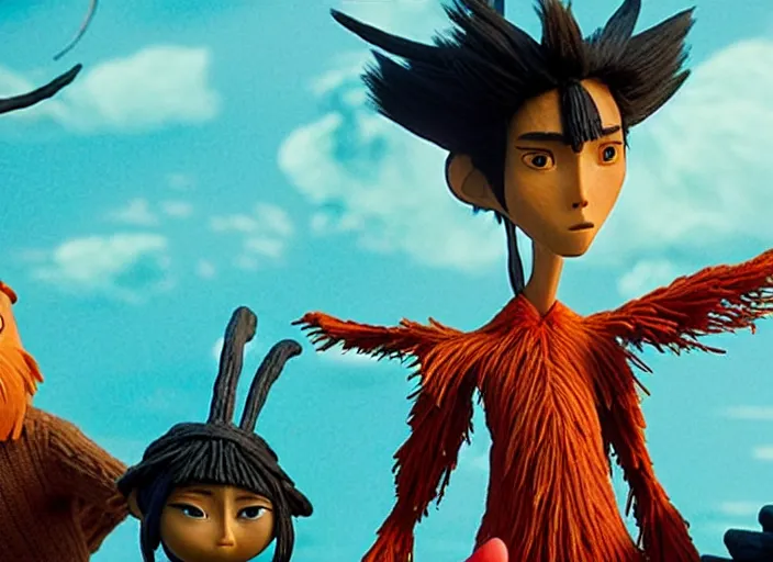 Image similar to A very high resolution image from a new movie, stop motion, Animated film Kubo, Kubo and the Two Strings, directed by wes anderson