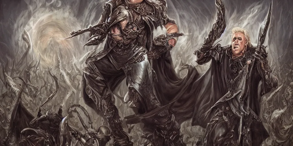 Image similar to Gary Busey as a powerful necromancer, fantasy art, extremely detailed, high quality,