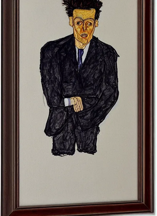 Image similar to portrait of trump by egon schiele