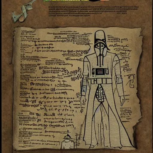 Image similar to full page scan of illustrated alchemy notes, sith alchemist, dark side, alchemy drawn diagrams, lost codex, found papers, black paper, star wars book, potions and instructions, decay, dark colorful drawings, old ripped and dirty pages, full page writings. atmospheric, kodak, photoreal. concept art, intricate, artstation, studio ghibli, eddie mendoza, james chadderton. blur, blurry, dof, bokeh, soft