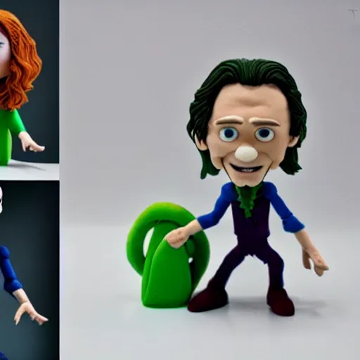 Image similar to tom hiddleston loki claymation