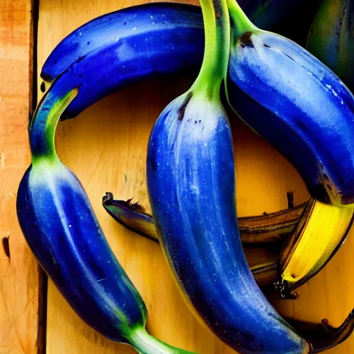Prompt: blue bananas in a jar