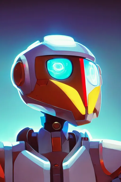 Image similar to metabots medabots medarotto medarot robot minimalist comics helmet mask neon cybereye, behance hd by jesper ejsing, by rhads, makoto shinkai and lois van baarle, ilya kuvshinov, rossdraws global illumination ray tracing hdr radiating a glowing aura