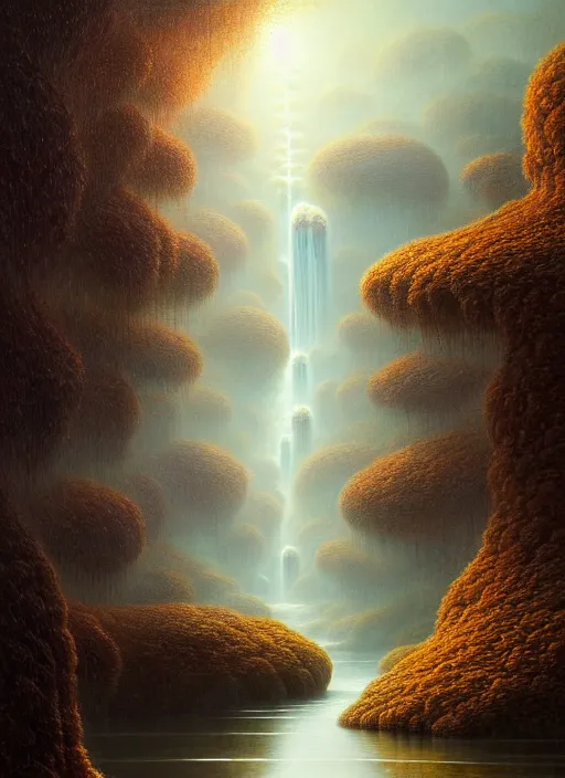 Prompt: a hyper - detailed 3 d render like a oil painting of nature witnessing itself through all biology, surrealism!!!!! surreal concept art, lifelike, photorealistic, digital painting, aesthetic, smooth, sharp focus, artstation hd, by greg rutkowski, bruce pennington, valentina remenar and asher duran,