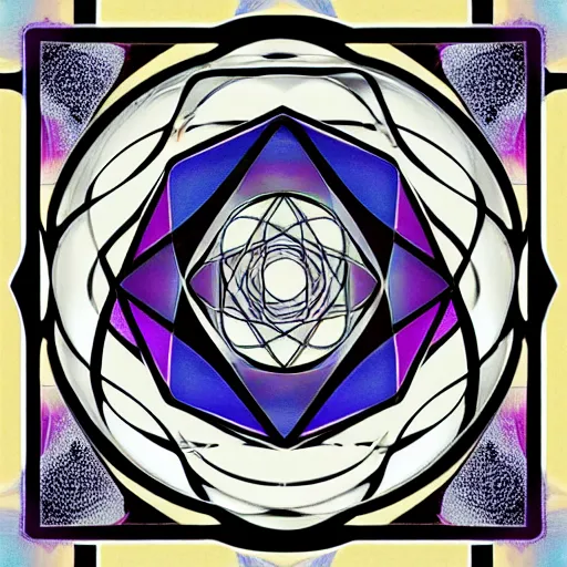 Prompt: sacred geometry album cover