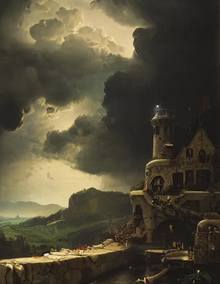 Image similar to a Happy frog by Ansel Adams and Bernardo Bellotto, oil on canvas, artstation, dramatic scenery, masterpiece, aesthetic