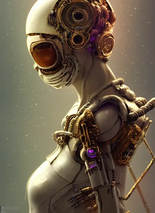 Prompt: soft lustrous hard tech ivory biotech raver gutter punk cyborg bioweapon, golden ratio, details, sci - fi, cyberpunk, dark fantasy, intricate, ornate, highly detailed, octane render, 8 k, artstation, concept art, smooth, sharp focus, illustration, art by artgerm, loish, wlop