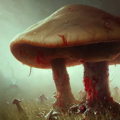 Image similar to zombie mushroom geog darrow greg rutkowski