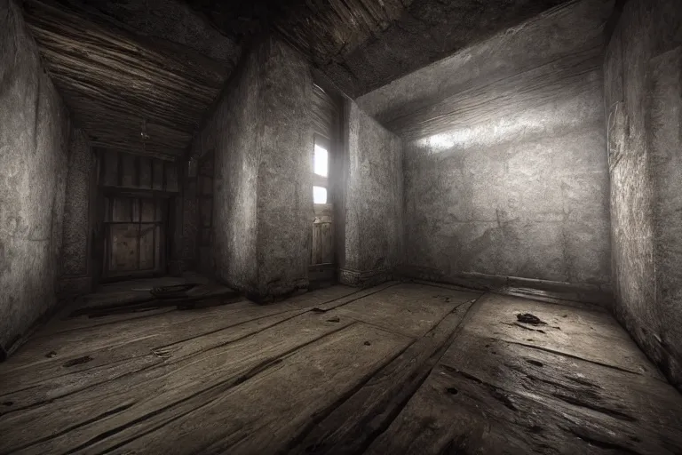 Prompt: inside a haunted dungeon, First person horror game, unreal engine