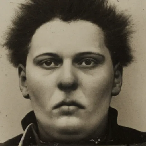 Image similar to ronald mcdonald booking photo, arrest, 1800s