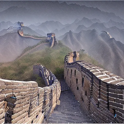 Prompt: the beast in Shanhaijing in the Great Wall, by Shan Ze