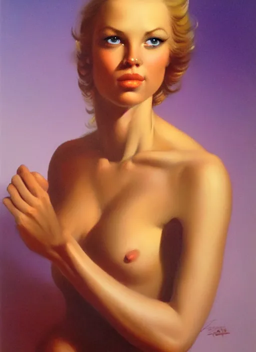 Image similar to a portrait of a pretty young lady by boris vallejo