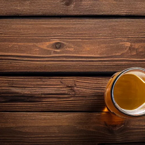 Prompt: beer at a table, top view, pro photo, old west pistol, logo, album