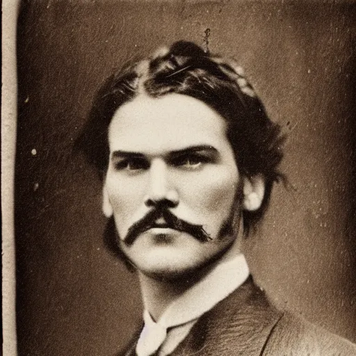 Image similar to headshot edwardian photograph of jason mamoa, 1 9 2 0 s, realistic face, 1 9 1 0 s photography, 1 9 0 0 s, grainy, slightly blurry, victorian