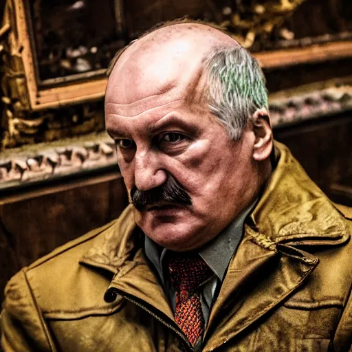 Image similar to Lukashenko as lovecraftian Cthulhu servant, DSLR, ultra detailed, catching, 8k, photography, cinematic light, horrible, terrific