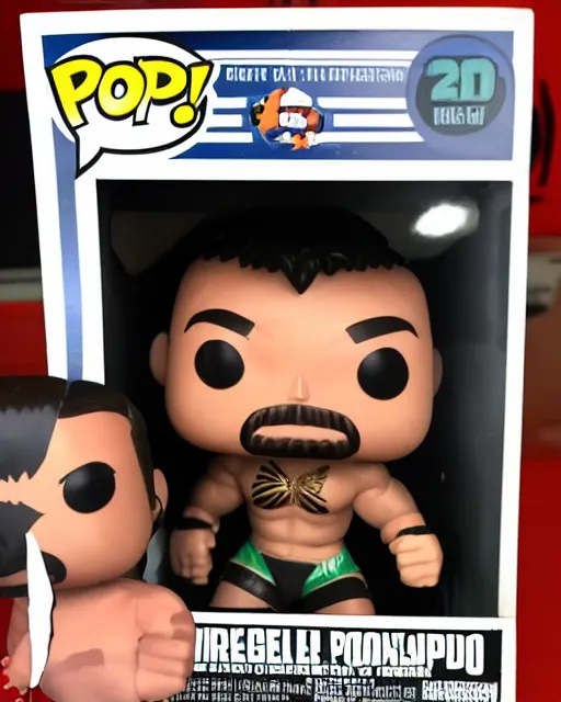 Image similar to Wrestler Funko Pop. Photographic, photography