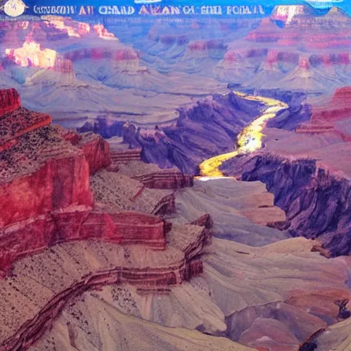 Prompt: color still of the grand canyon as seen from space